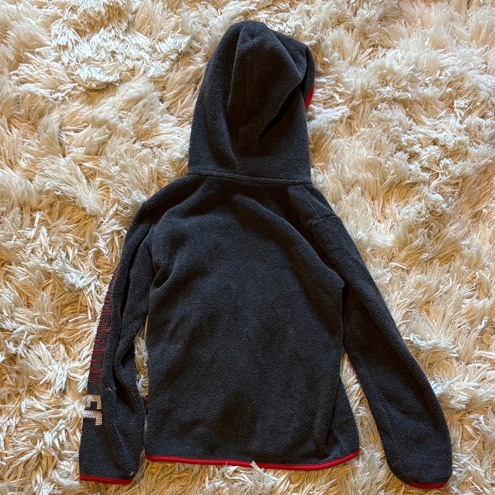 Liverpool FC Kids dark gray fleece Hoodie with Red Trim 3-4Y - Picture 3 of 3
